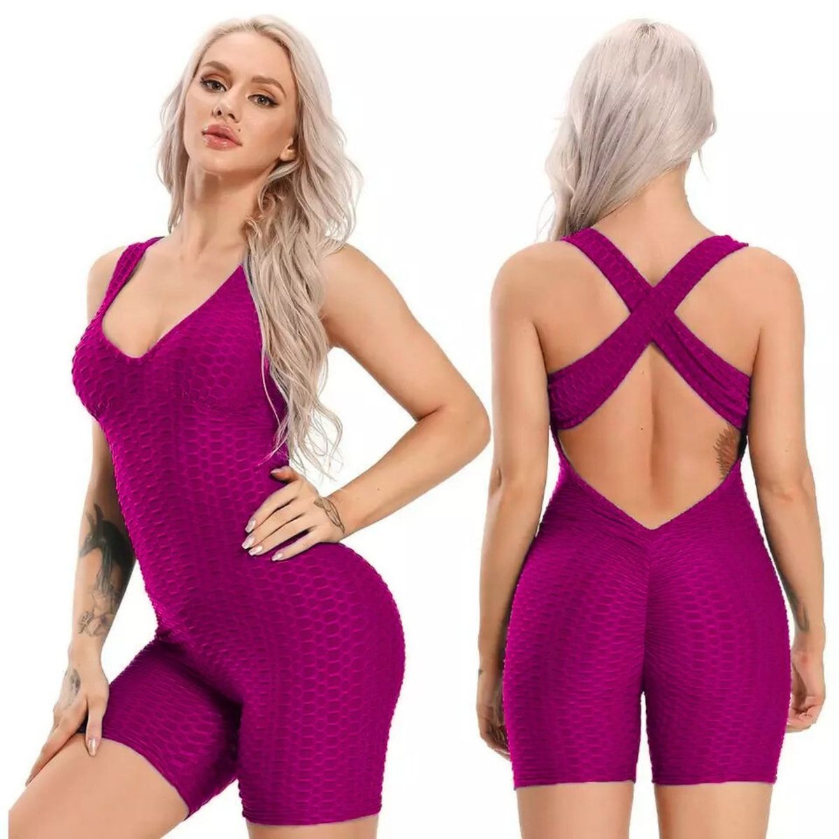 LIKE SHOP - Enterito Sexy Deportivo Corto Mujer, Gym, Fitness Levanta Cola 636