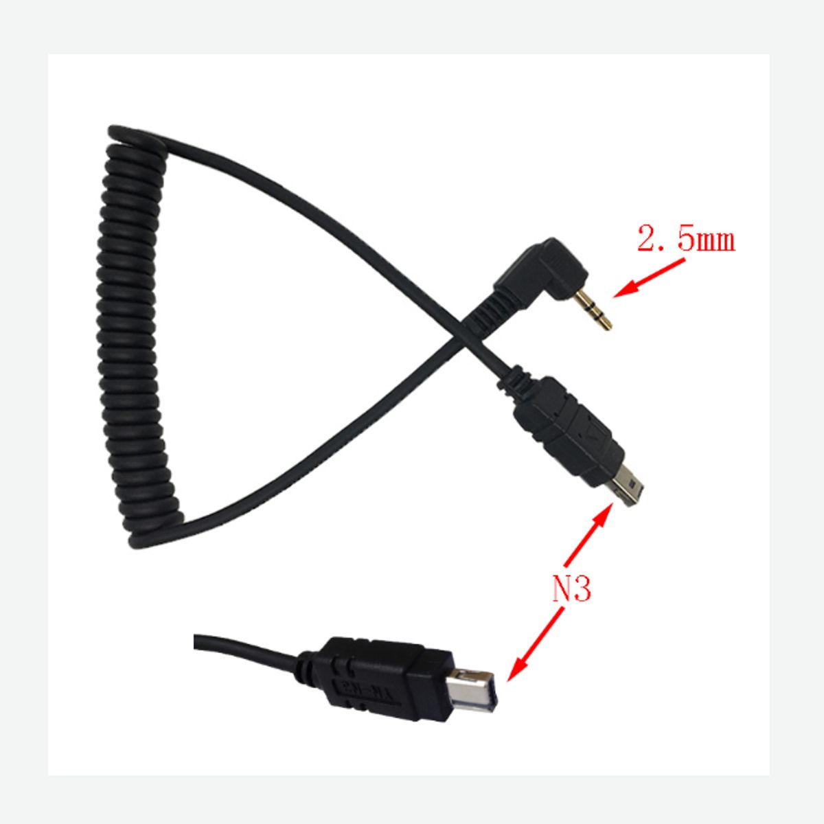 GENERICO - CABLE N3 DISPARADOR REMOTO CONECTOR DE 25MM PARA NIKON