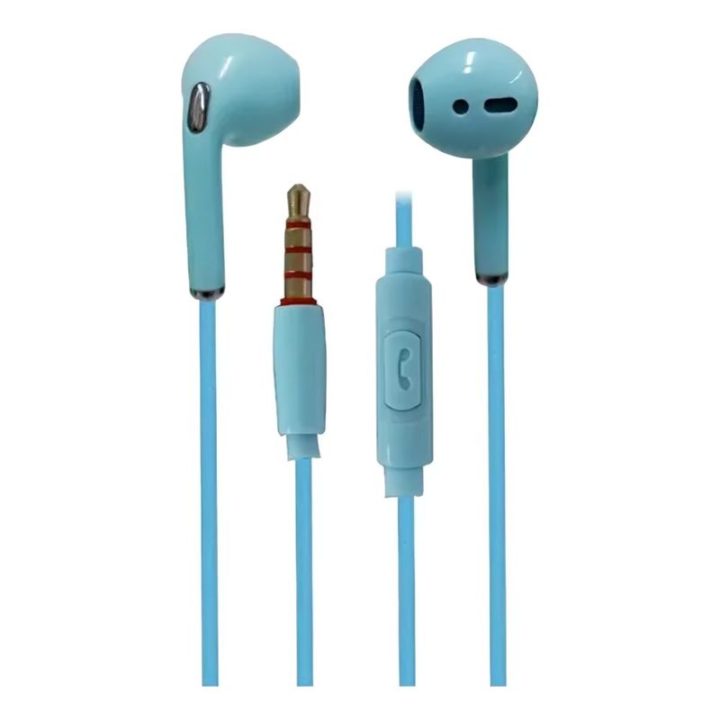 OEM - Audifono In-Ear U19 con Micrófono en Color Celeste