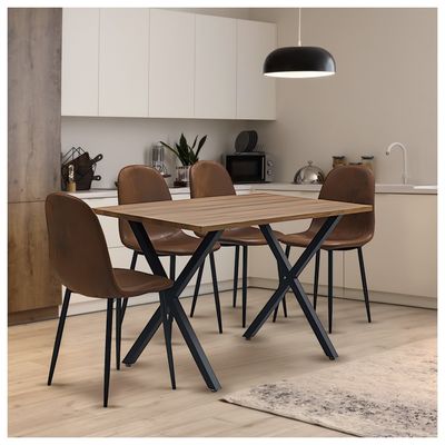 Imagen 2 del producto Comedor Hudson Mesa 75X70X120 4 Sillas Pu Café.