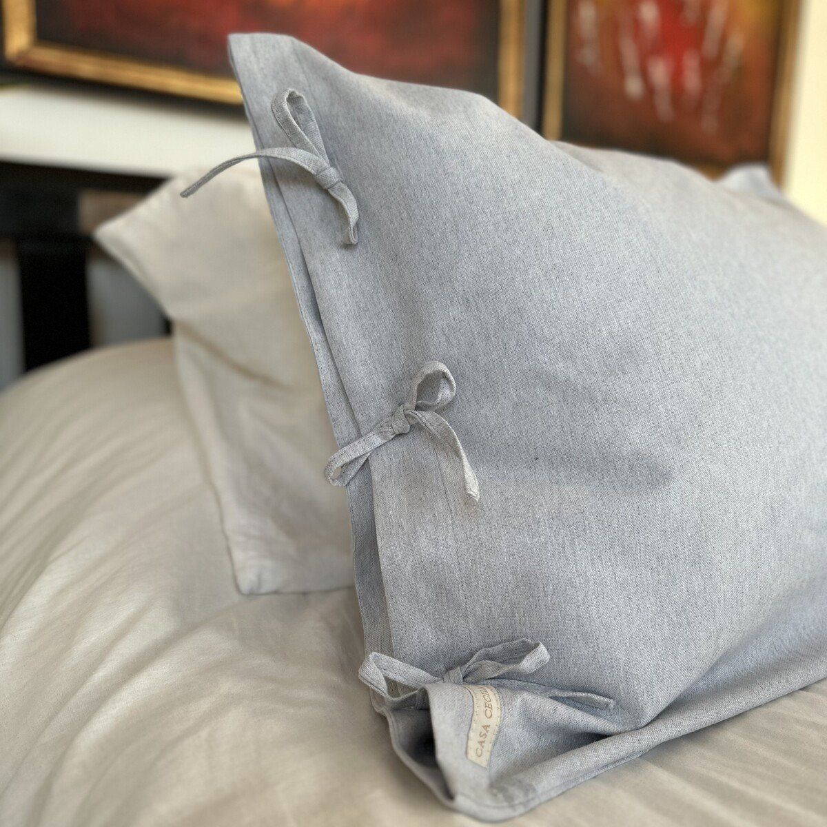 CASA CECILIA - Funda de Cojín 50x90 Paula Gris Claro Casa Cecilia