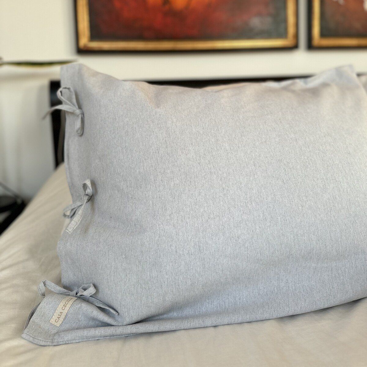 CASA CECILIA - Funda de Cojín 50x90 Paula Gris Claro Casa Cecilia