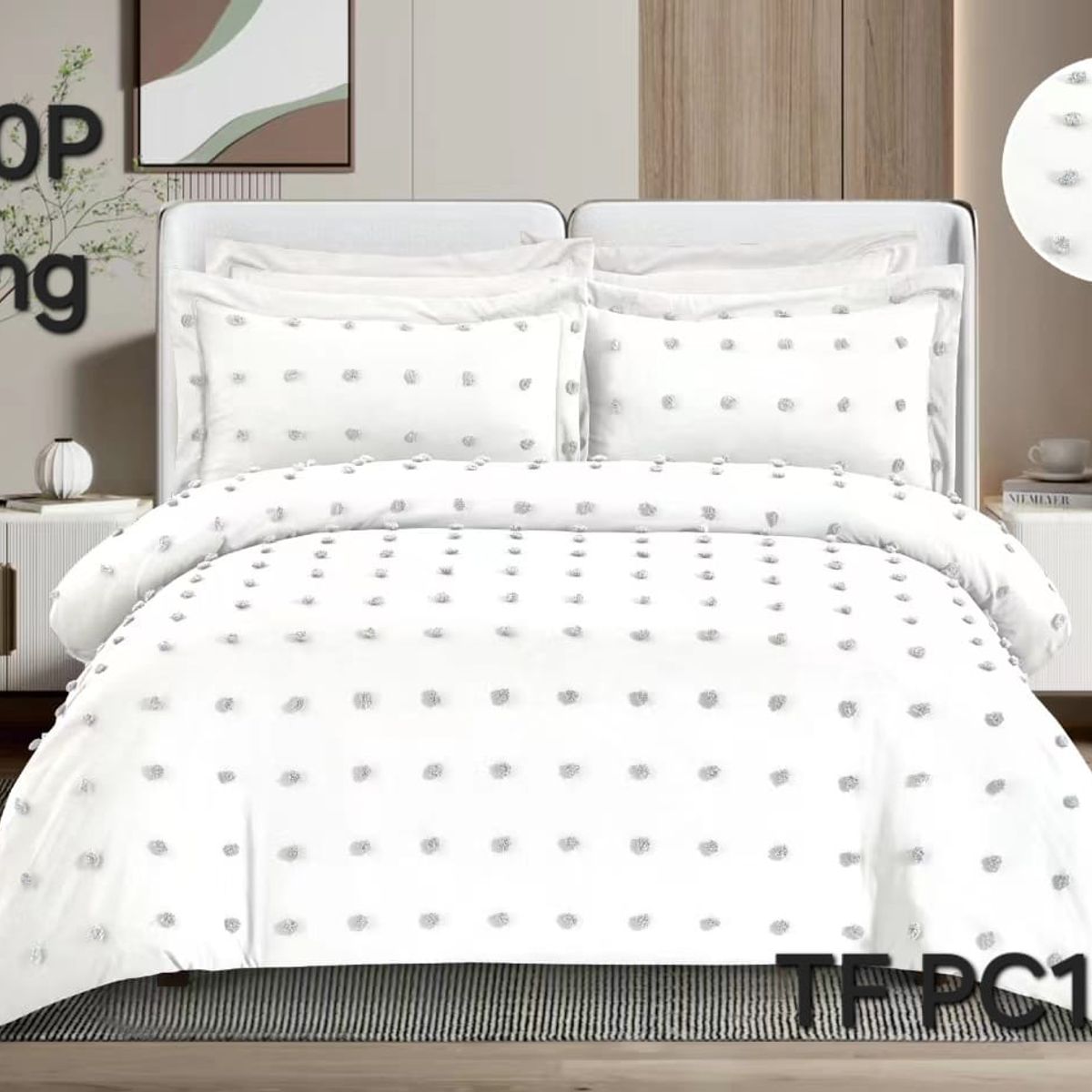 GENERICO - Cubrecama Quilt Tipo Algodón Liviano 2 plazas Blanco