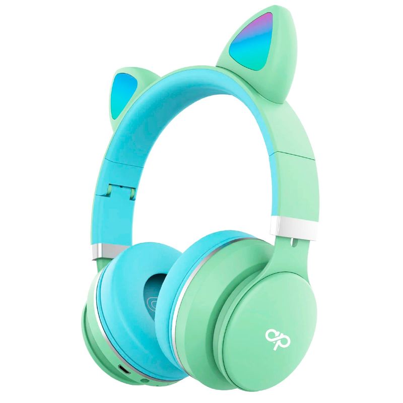 AUDIO PRO - Audifonos Inalámbrico Bluetooth Oreja Gato Turquesa