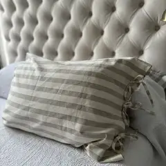 CASA CECILIA - Funda de Cojín 50x50 Paula Rayas Beige Claro