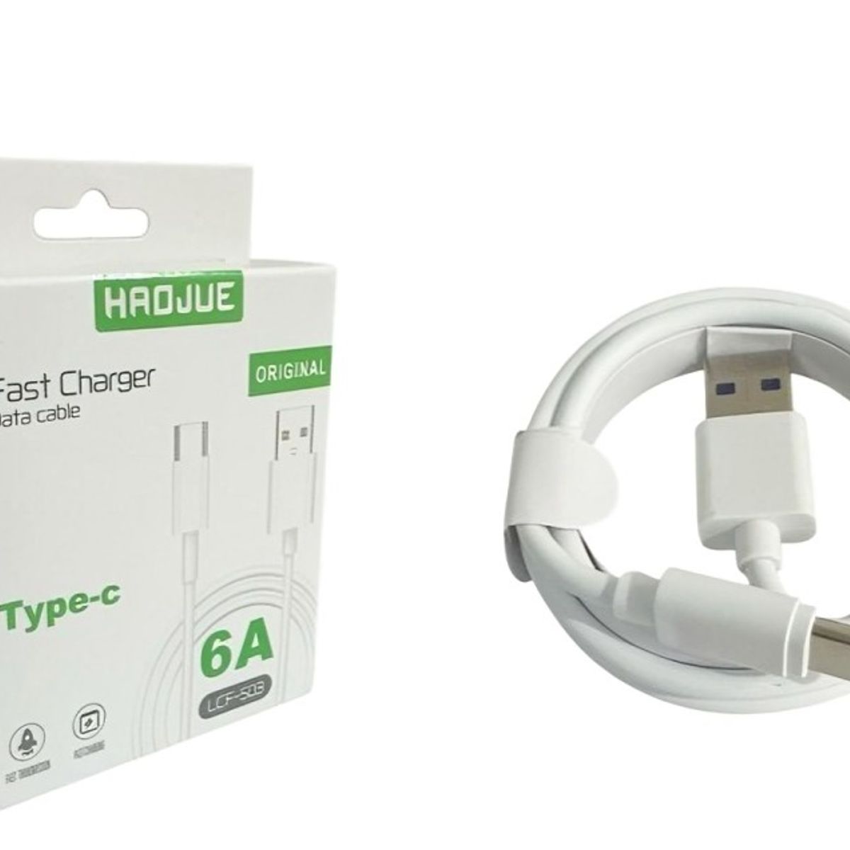 OEM - Cable USB Type-C LCF-503 6A 1m Hadjue en Blanco