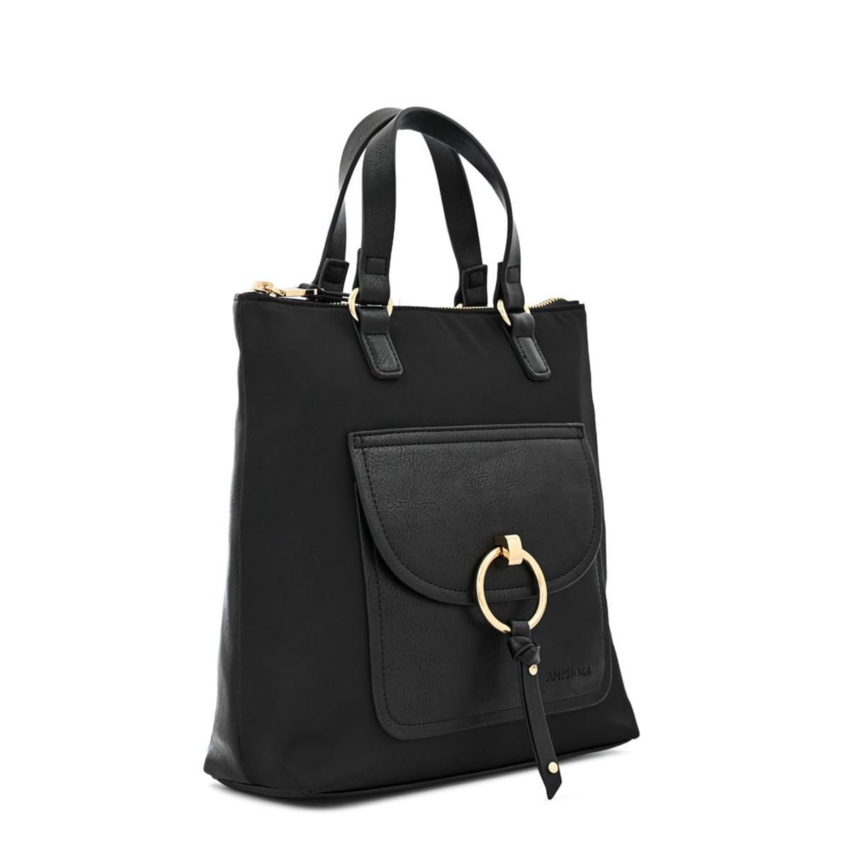 AMPHORA - Mochila rustique mediana negro especial