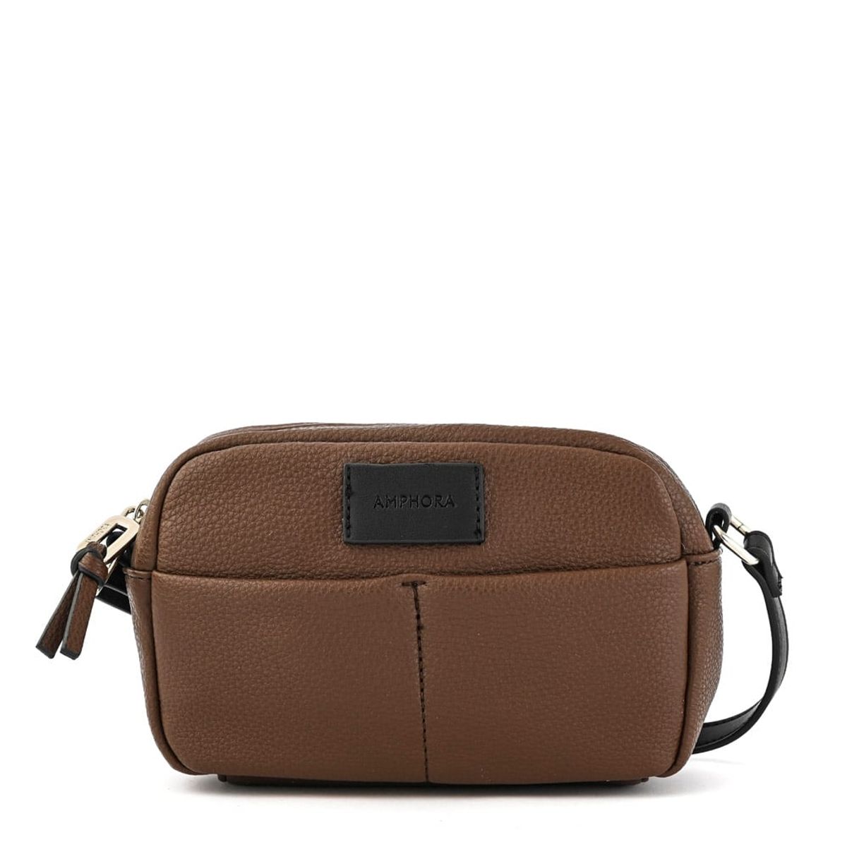 AMPHORA - Cartera bandolera eureka pequeña café oscuro