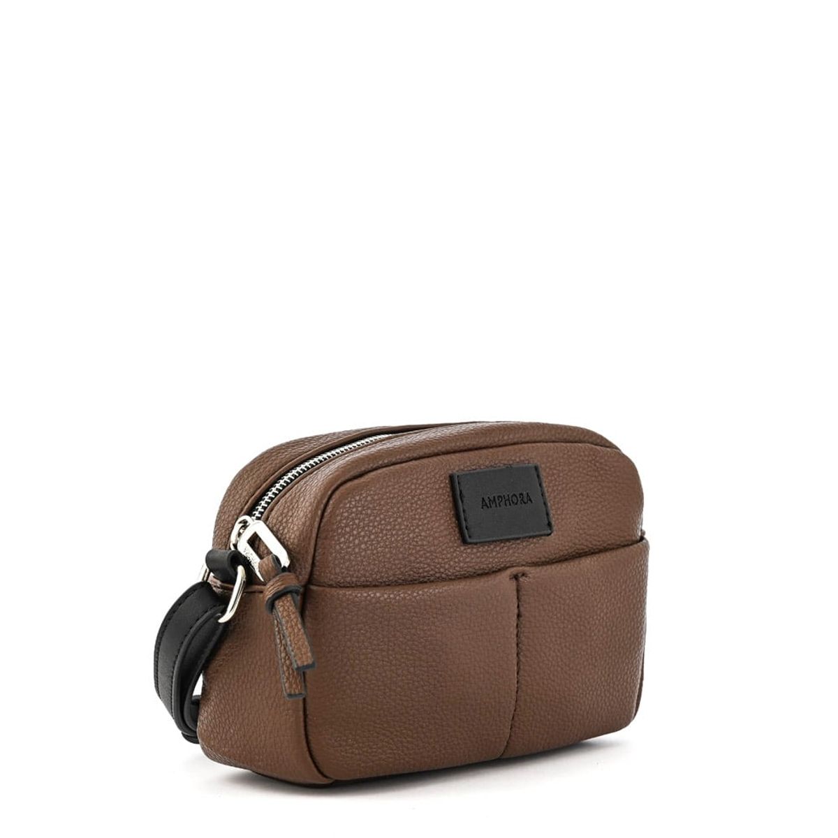 AMPHORA - Cartera bandolera eureka pequeña café oscuro