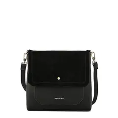 AMPHORA - Cartera bandolera con tapa mediana becca negro