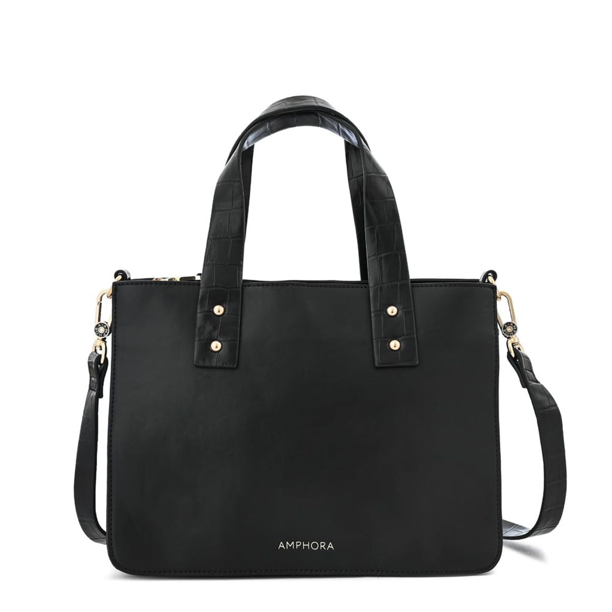 AMPHORA - Cartera tote rivoli mediana negro especial
