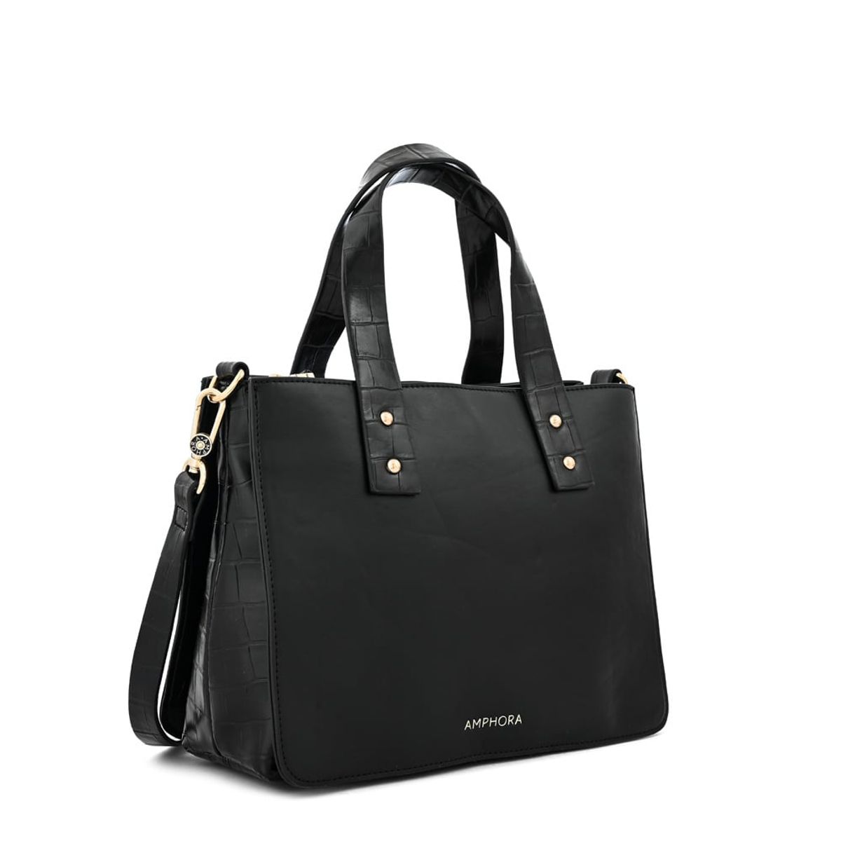 AMPHORA - Cartera tote rivoli mediana negro especial