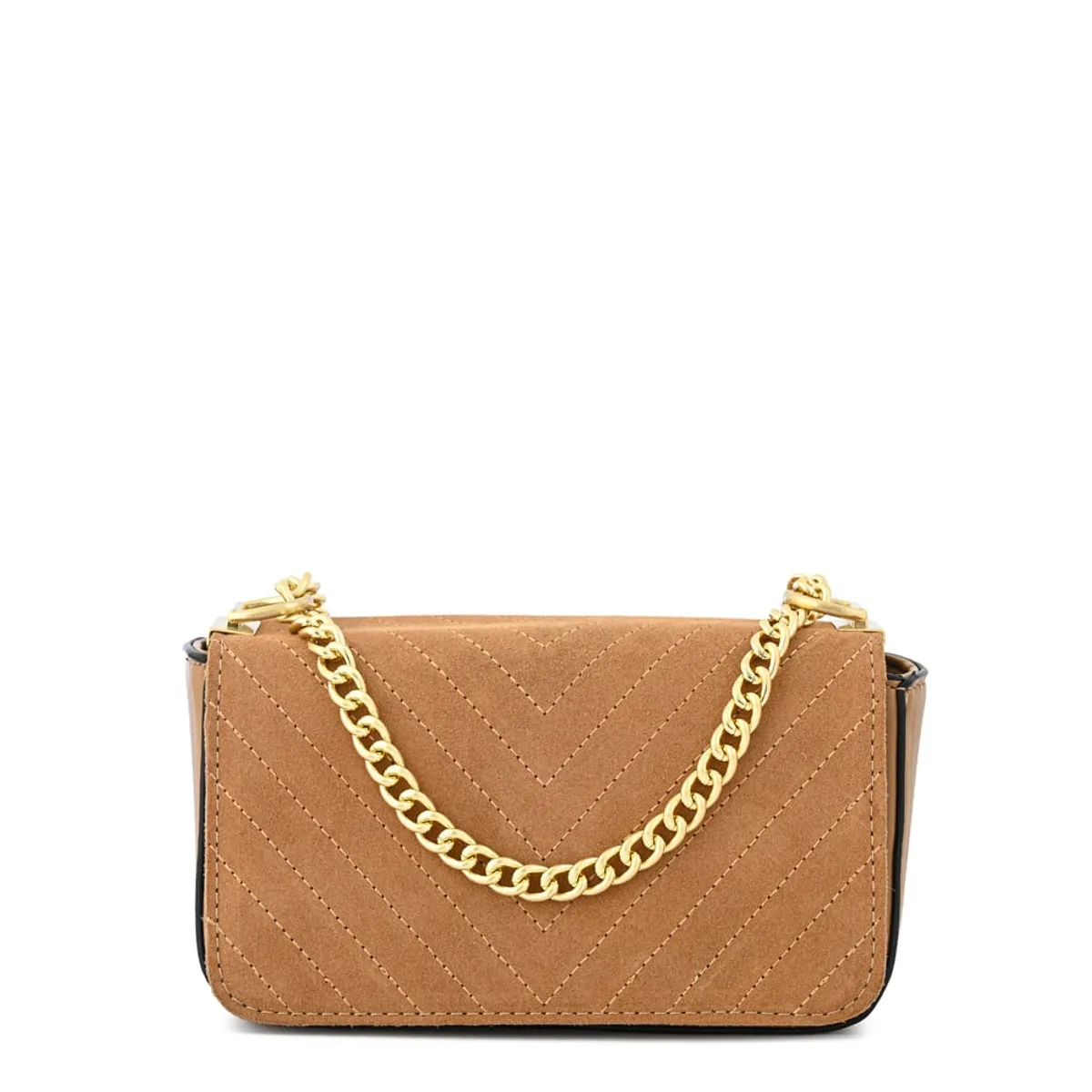 AMPHORA - Cartera bandolera con tapa molly pequeña camel