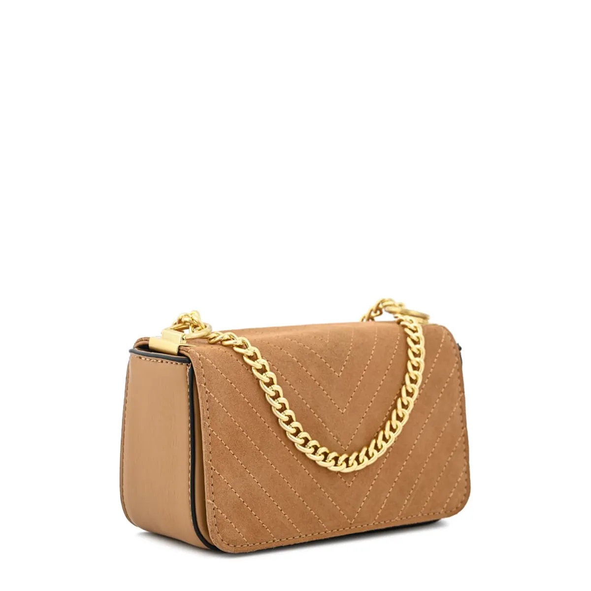 AMPHORA - Cartera bandolera con tapa molly pequeña camel