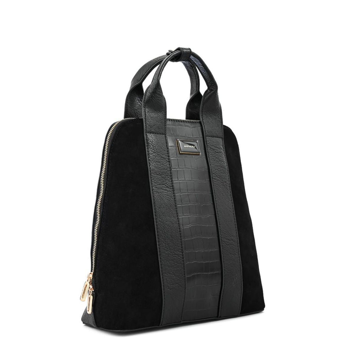 AMPHORA - Mochila marceau mediana negro especial