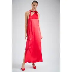 IO - Vestido Liso Largo Rojo