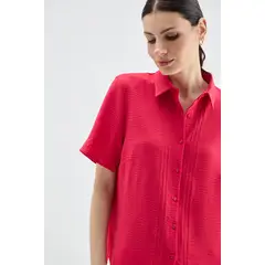 MA GRIFFE - Blusa Camisera Abotonada fucsia Magriffe
