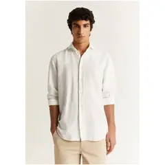 SCALPERS - Camisa Lino Calavera Off White