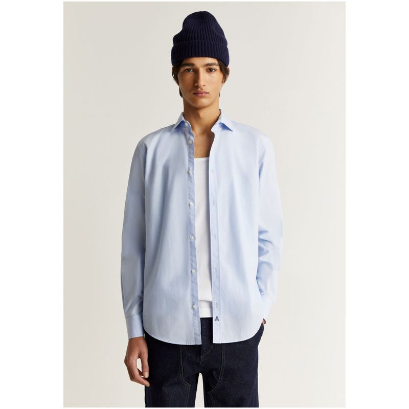SCALPERS - Camisa Clásica Slim Fit Skyblue