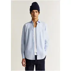 SCALPERS - Camisa Clásica Slim Fit Skyblue