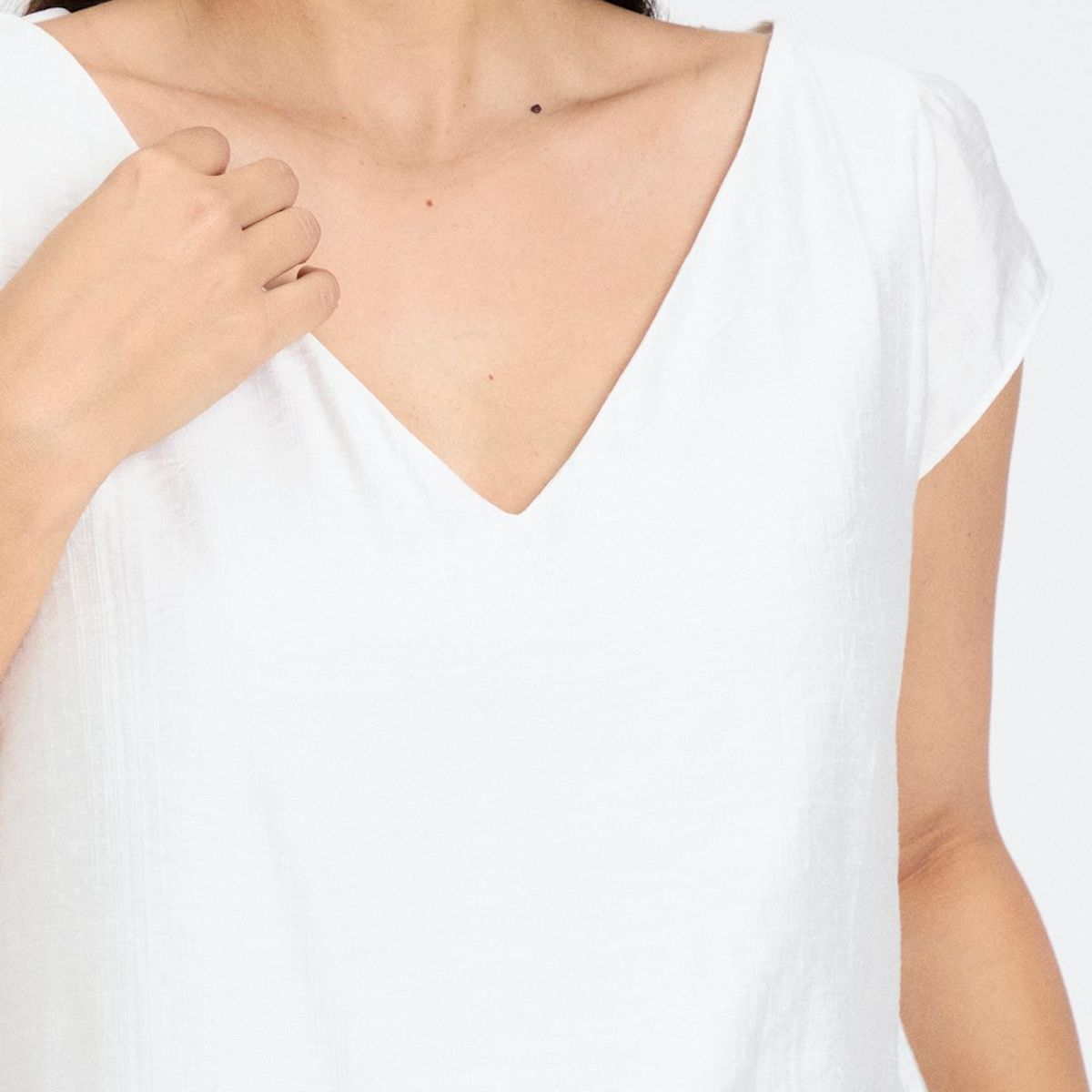 ASH - Blusa Manga Corta Crudo Mujer Ash