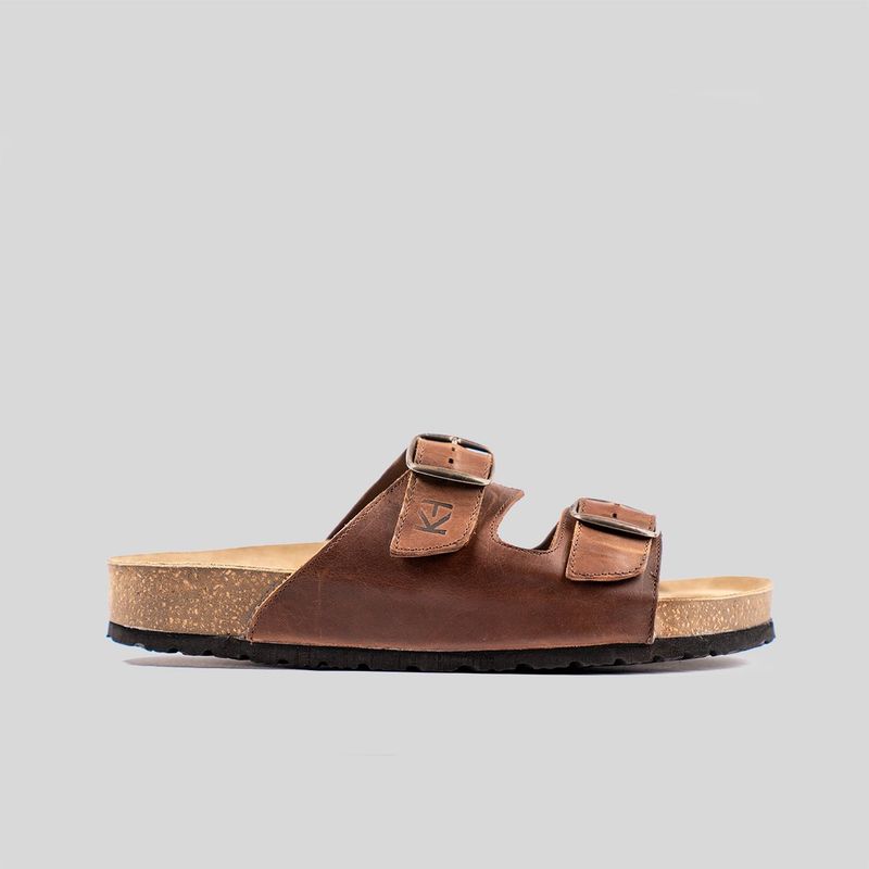 TRAUKO - Sandalia Hombre Cuero Café Trauko Rapanui