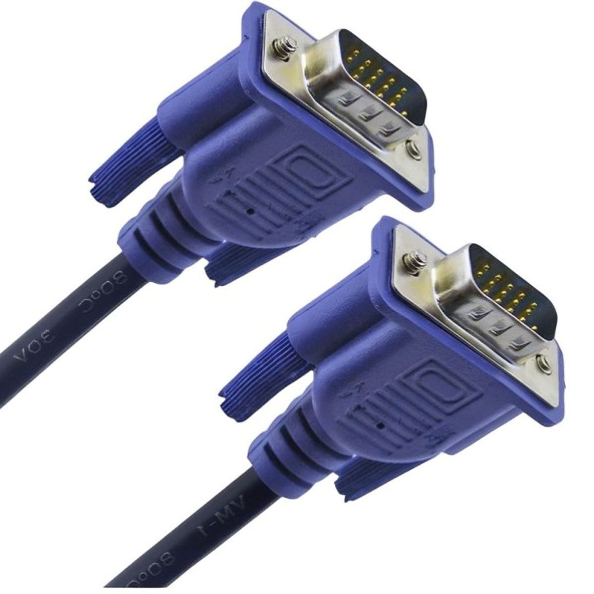 OEM - Cable VGA 1.5m con Doble Filtro en Color Azul