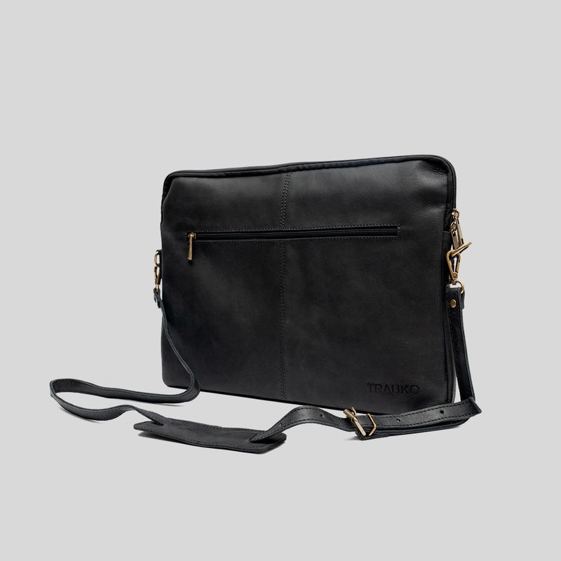 TRAUKO - Maletín Unisex Cuero Negro Trauko Chicago