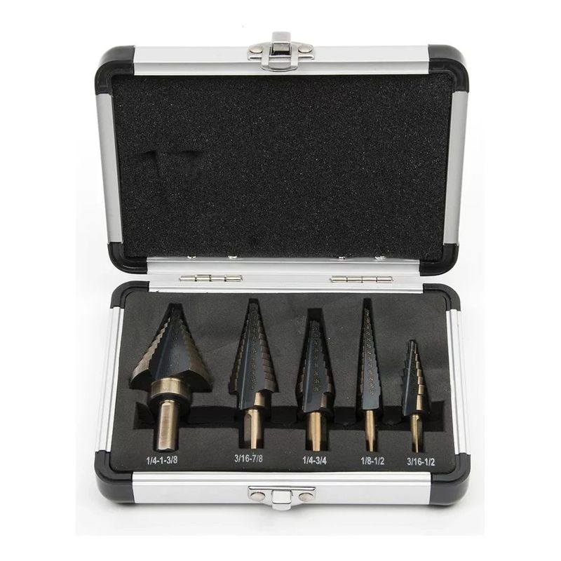 GENERICO - Set X5 Brocas Escalonadas Para Metal Brocas Herramientas