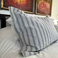 CASA CECILIA - Funda de Cojín 50x90 Teresa Rayas Gris Claro