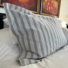 CASA CECILIA - Funda de Cojín 50x70 Teresa Rayas Gris Claro