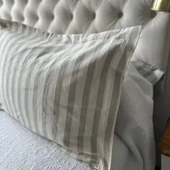 CASA CECILIA - Funda de Cojín 50x90 Teresa Rayas Beige Claro