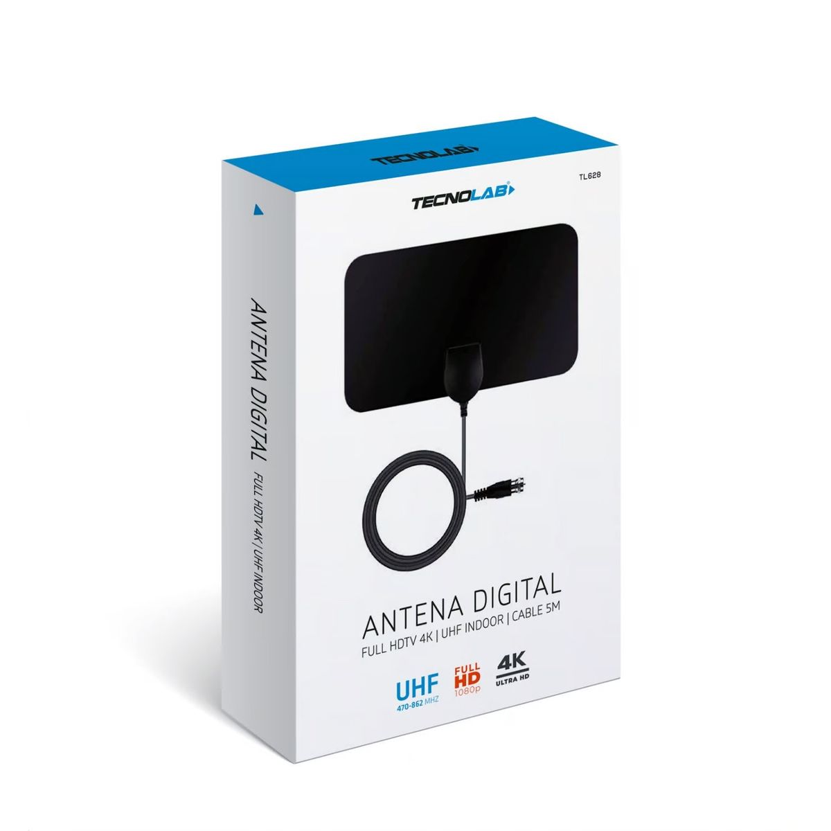 TECNOLAB - Antena Digital TV Exterior 3 A 5dB Cable de 3mts - SC