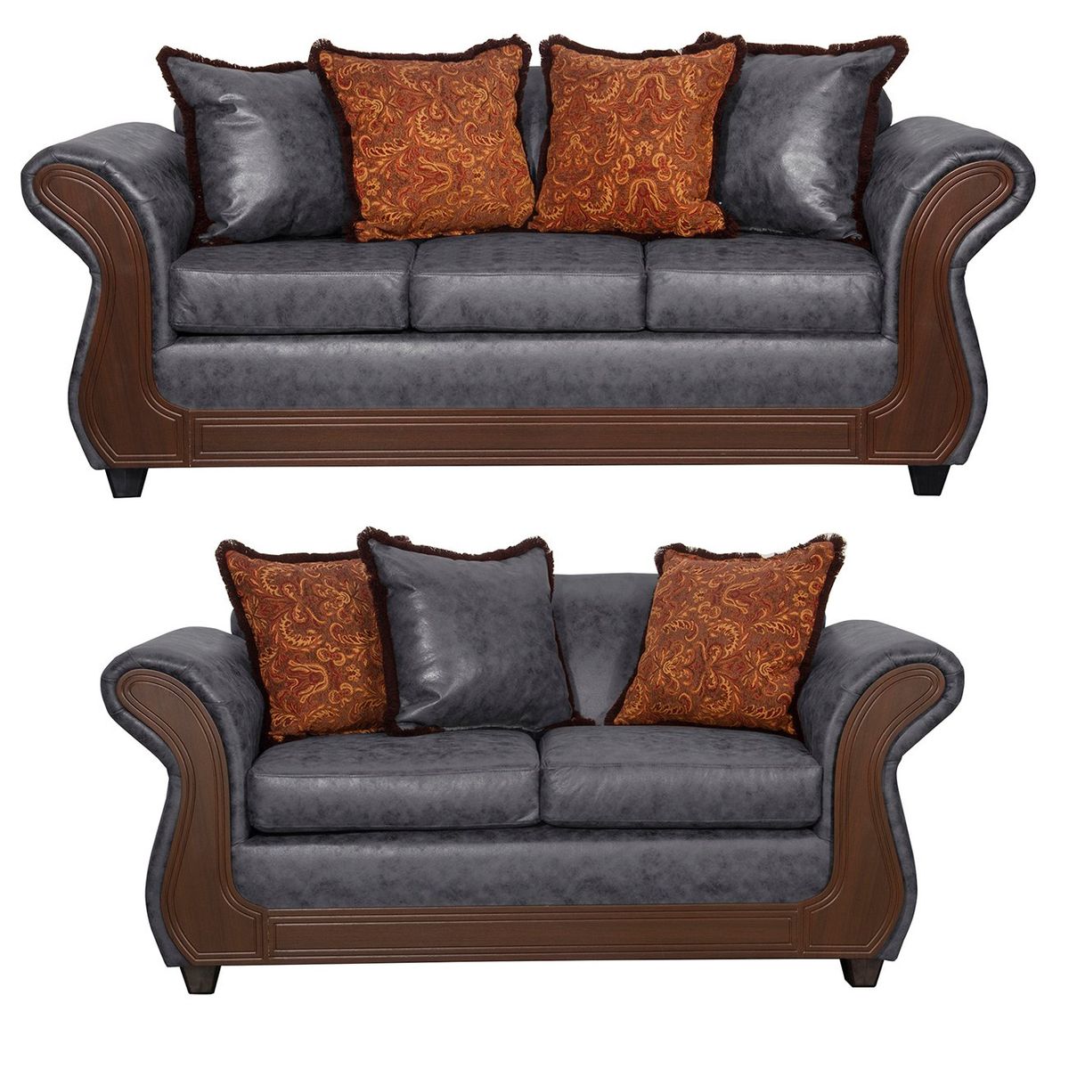 BLACK FACTORY - Juego de Living 3 2 Palermo Gris.