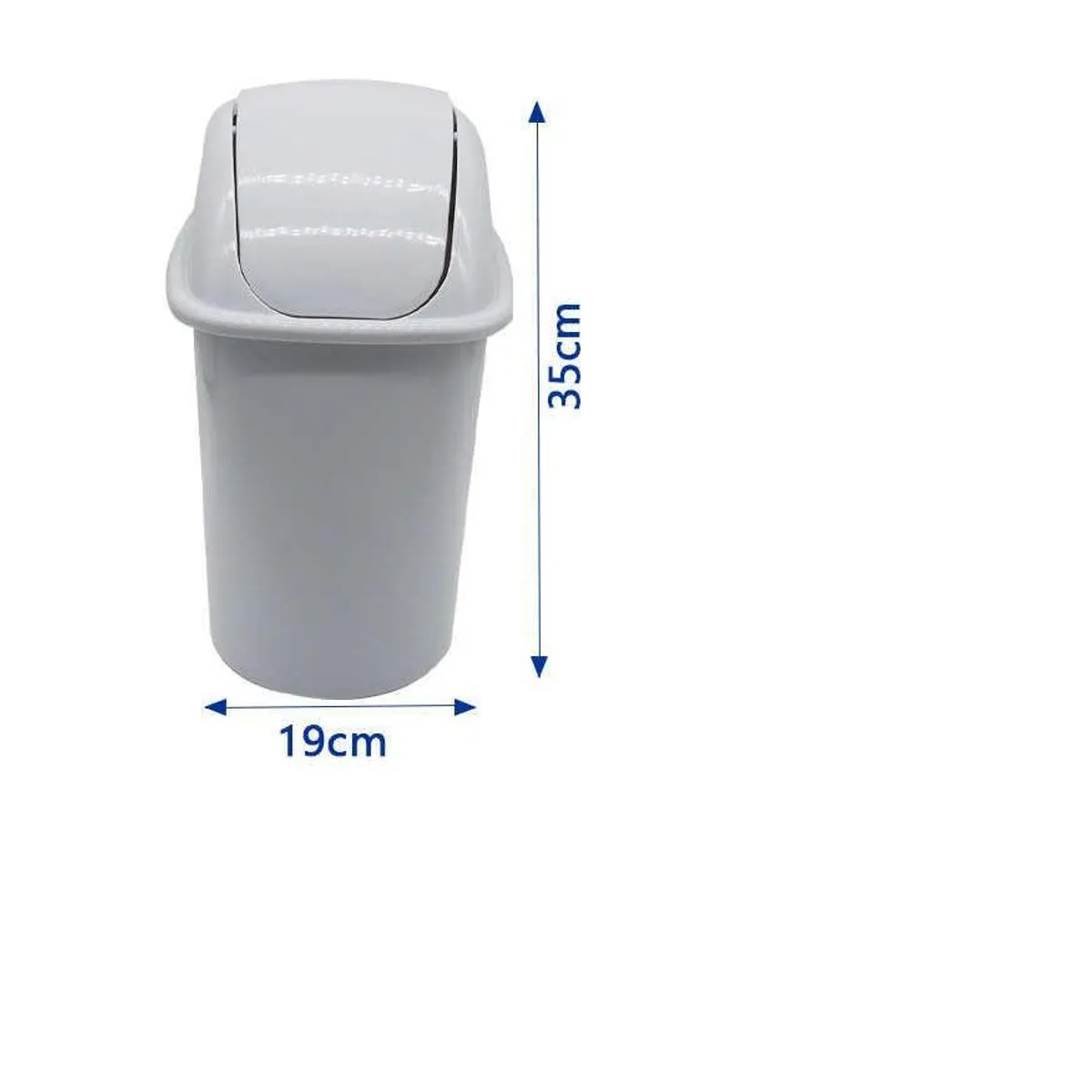 GENERICO - Bote De Basura Plástico con Tapa Gris