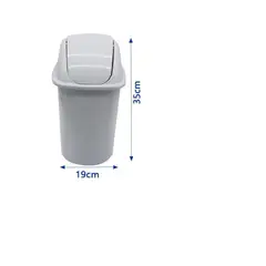 GENERICO - Bote De Basura Plástico con Tapa Gris