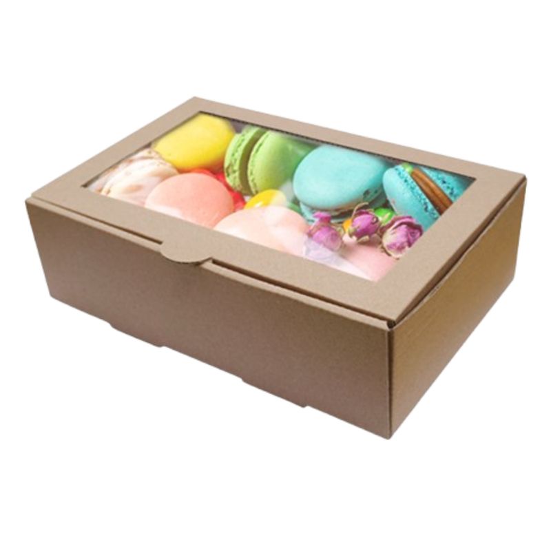GENERICO - Pack 5 Caja L Carton Mcorr Ventana 23,2x15,5x6,8cm