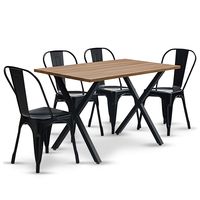 Comedor New Jersey 75x70x120 4 Sillas Tolix Industrial.