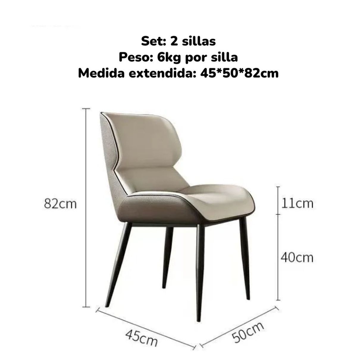 LUBABYCAS - Pack 2 Sillas de Comedor Home By LuBabycas