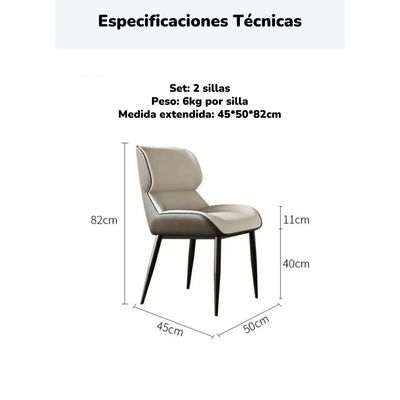 Imagen 2 del producto Pack 2 Sillas de Comedor Home By