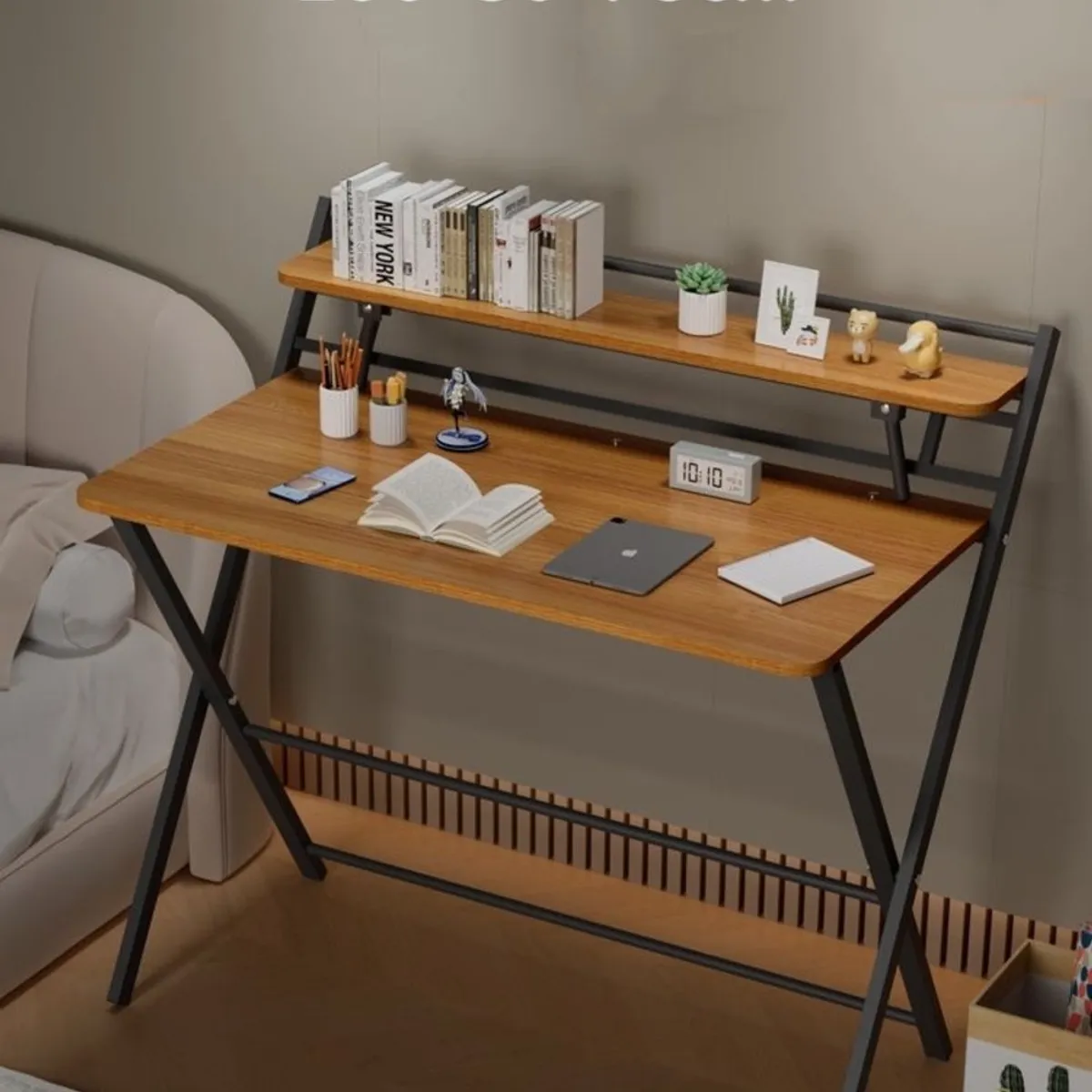 LUBABYCAS - Escritorio Plegable 100x50x93cm Con Repisa By LuBabycas