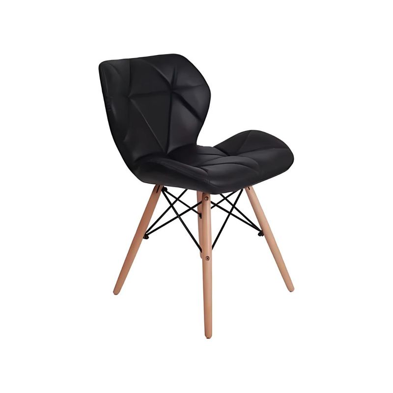 TODODESCUENTO - Pack 4 Sillas Eames Aviador Mariposa Comedor- Negra