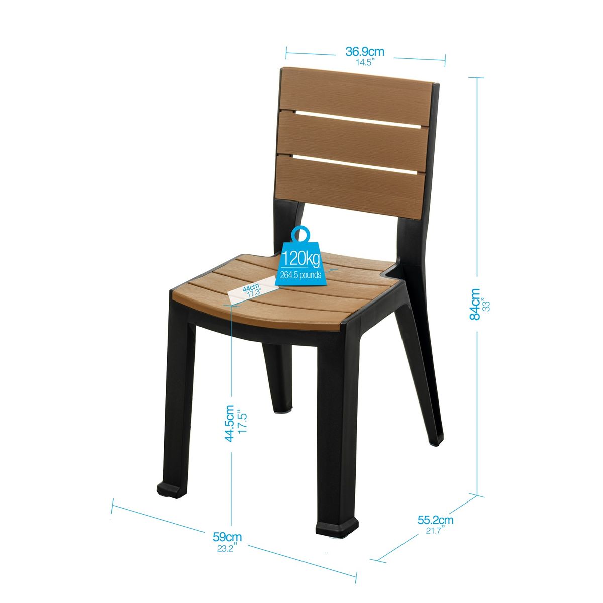 QRUBBER - Silla Exterior/interior Modelo Madeira Café MQ - Qrubber