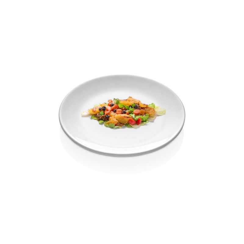 GENERICO - SET DE 6 PLATOS DE MELAMINA REDONDO SIN BORDE BLANCO 17 CM L