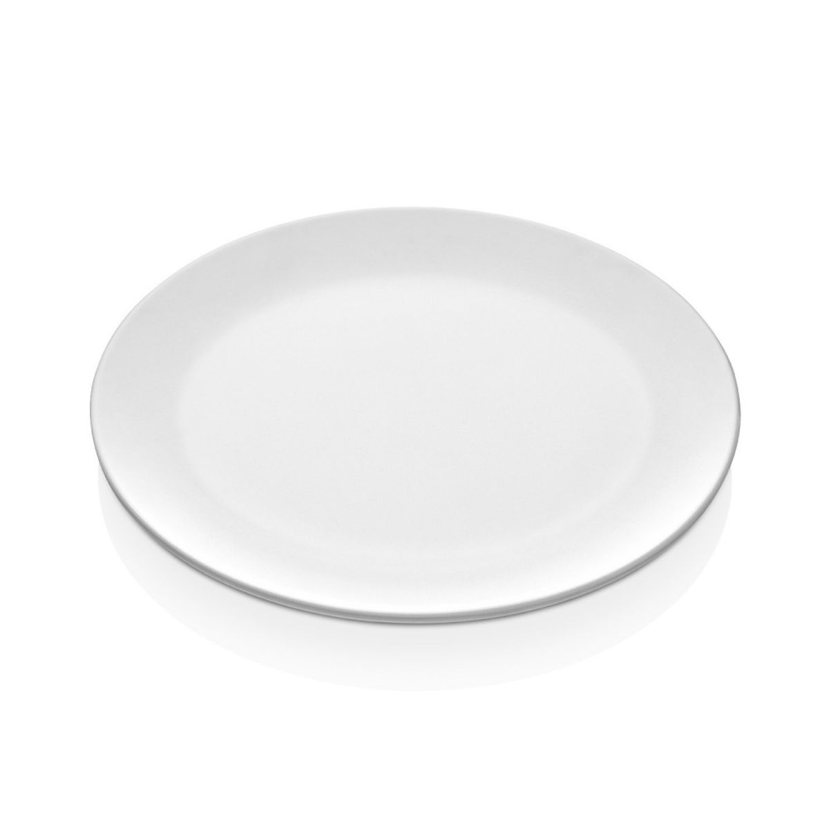 GENERICO - SET DE 6 PLATOS DE MELAMINA REDONDO SIN BORDE BLANCO 23 CM L