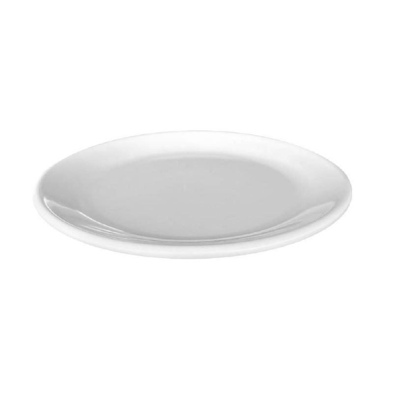 GENERICO - SET DE 6 PLATOS DE MELAMINA REDONDO SIN BORDE BLANCO 21 CM L.