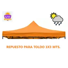 COMPRAPO - Carpa Lona Repuesto para Toldo 3x3 Impermeable Filtro UV Naranja