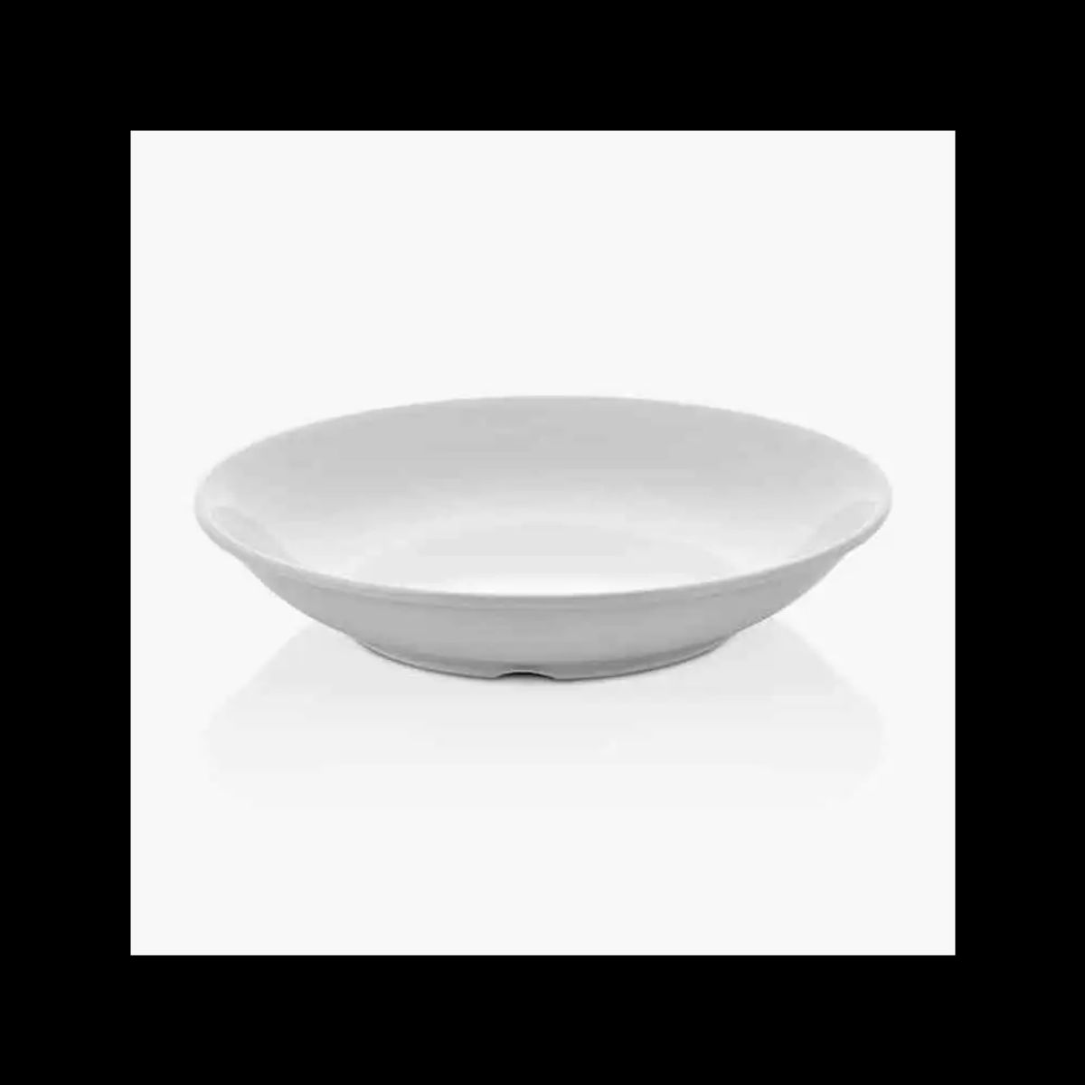 GENERICO - SET DE 6 PLATOS DE MELAMINA HONDO SIN BORDE BLANCO 19 CM LIN