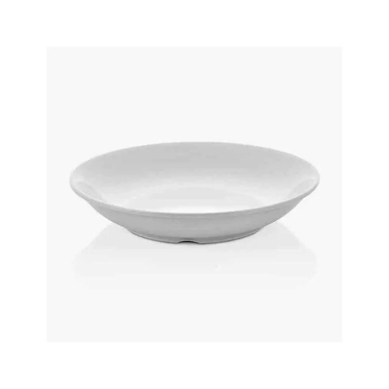 GENERICO - SET DE 6 PLATOS DE MELAMINA HONDO SIN BORDE BLANCO 19 CM LIN
