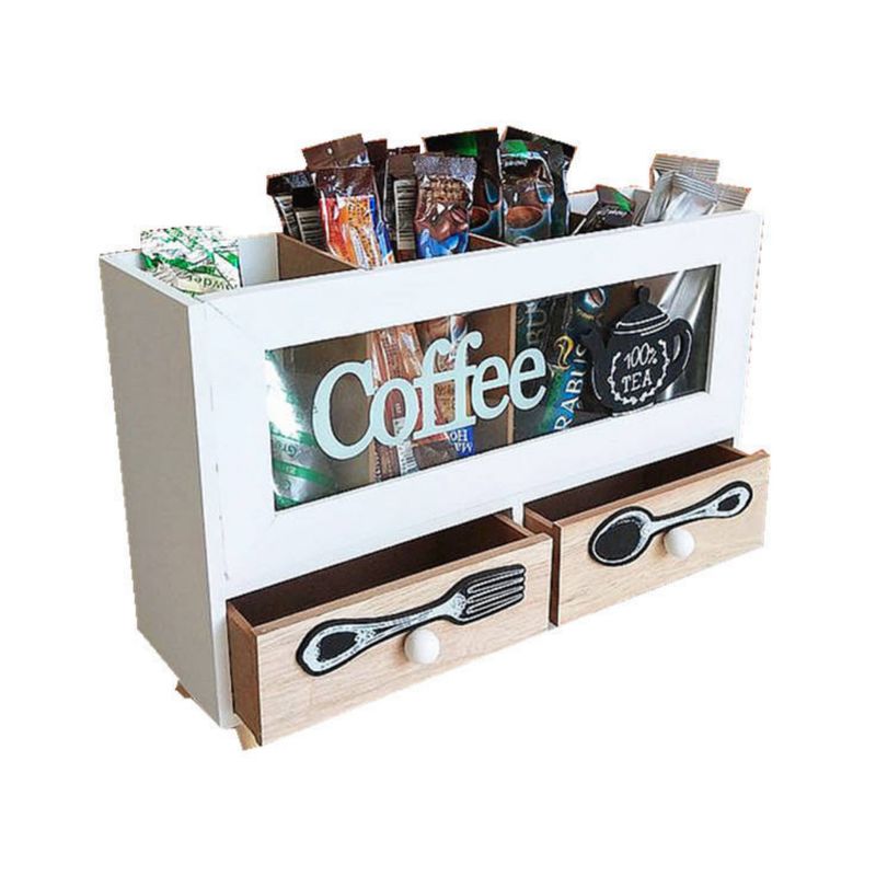 GENERICO - Caja De Te 4 Divisiones Con Cajones Estacion De Café Oficina
